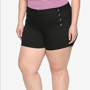 Hot Topic Black High Waist Sailor Shorts 18 Pinup